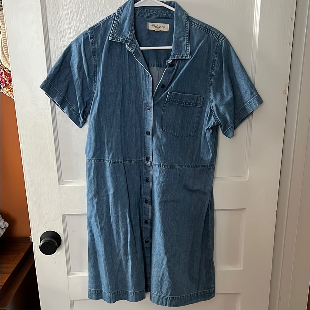 Madewell Blue Denim Short Sleeve Dress
